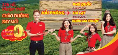 Vietjet Air khuyến mãi lớn với hàng loạt vé giá 0 đồng